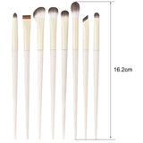 Natural white eye makeup brush set with detail eyeshadow and eyeliner brushes, ultra-soft bristles