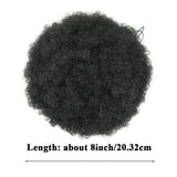 Brazilian kinky curly human hair afro puff drawstring ponytail bun by HSF Marketplace