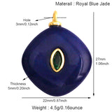 Jewelry pendant with jade agate, amethyst, amazonite, water grass, and lapis lazuli stones in 18K gold plated charm for necklace making
