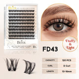 BEFER Cluster Lashes D Curl DIY Eyeslash Extension Manga Lash Cluster Fluffy Volume Individual Natural False Eyelashes Clusters