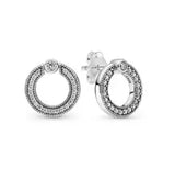 925 sterling silver herbarium cluster heart halo stud earrings for women with sparkling floral detail