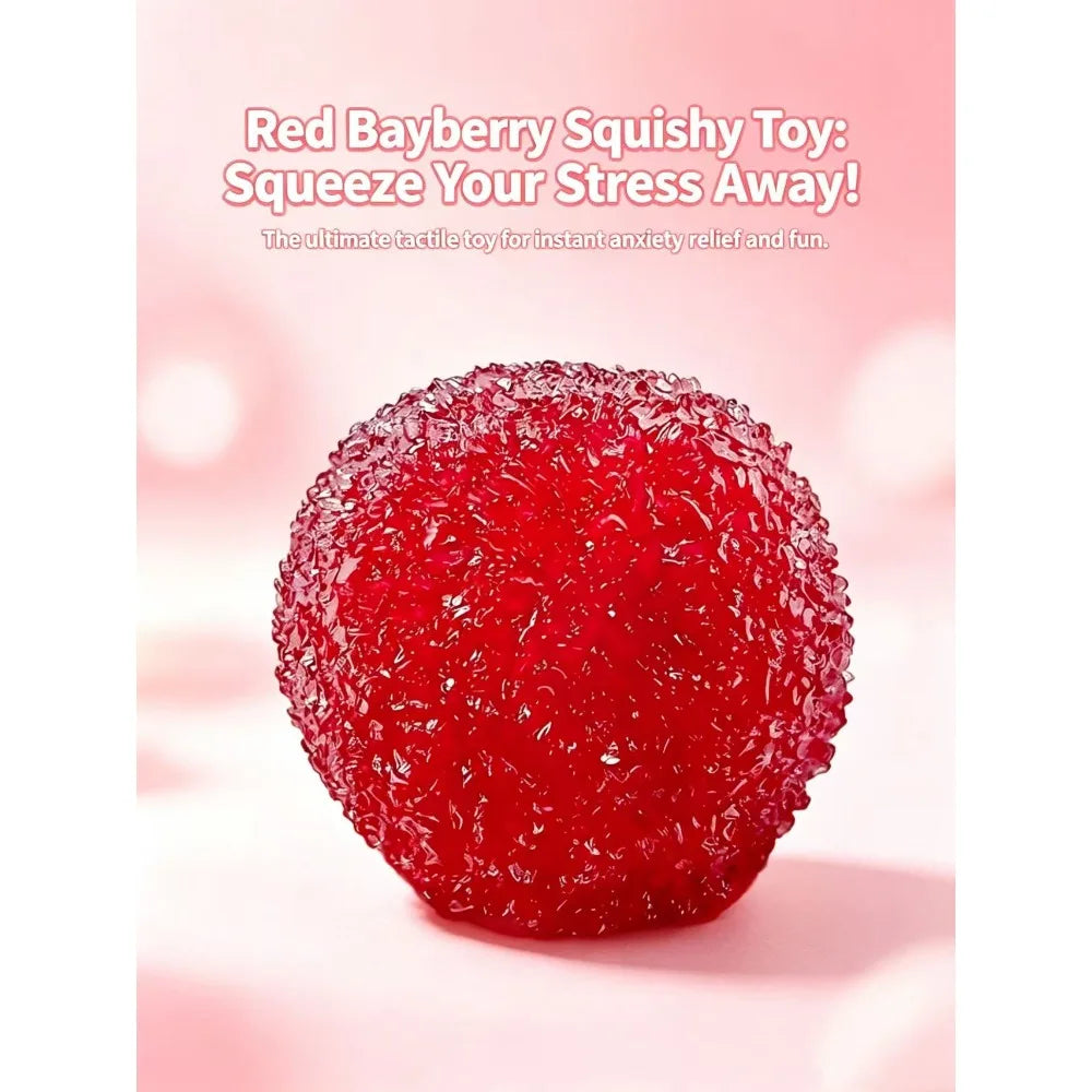 Simulation Waxberry Squishy Toy, Bumpy Textured TPR, Stress Relief for Students Workers