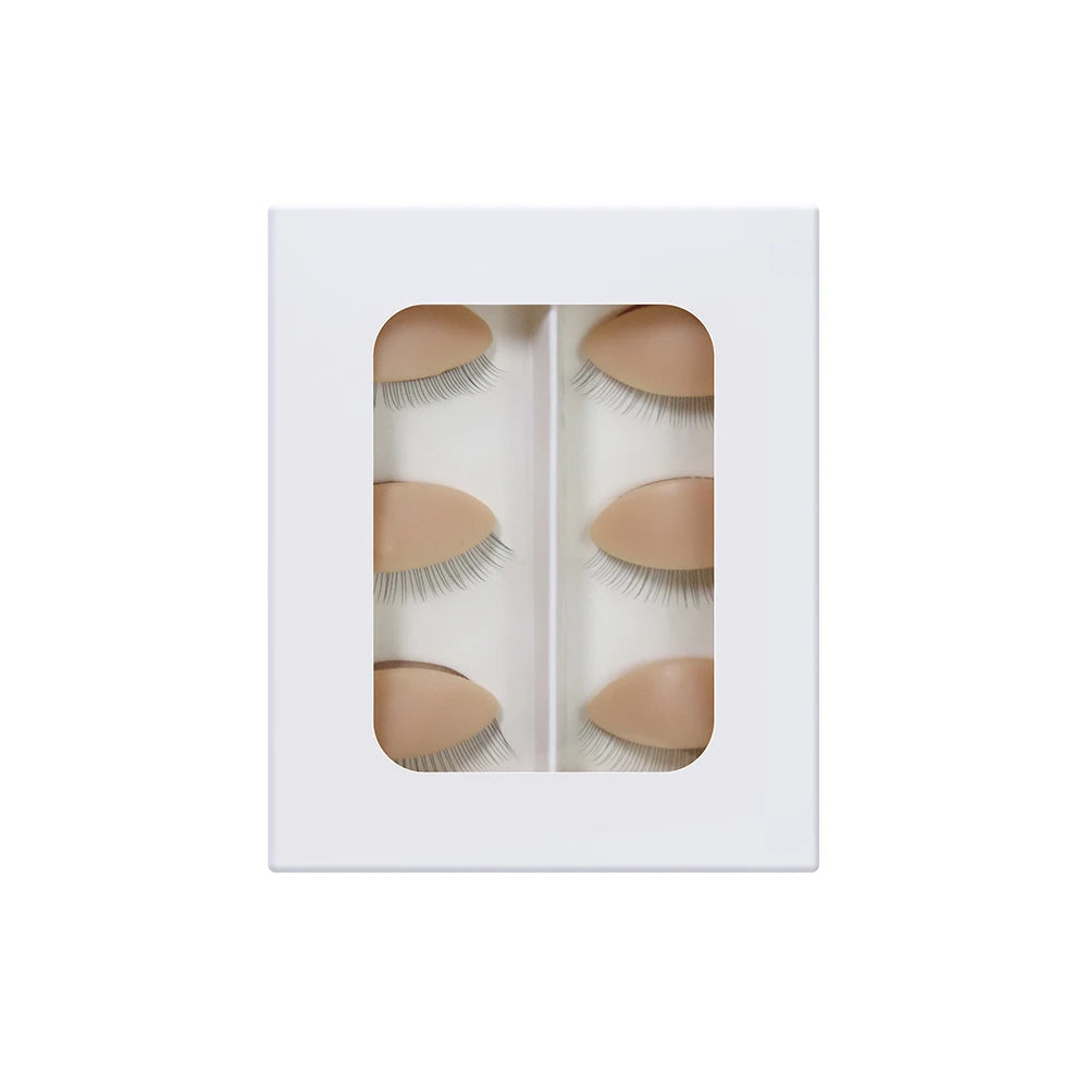 HSF Marketplace GAHAMACA false eyelash extension training head with removable eyelids, realistic flat model head for eyelash practice.