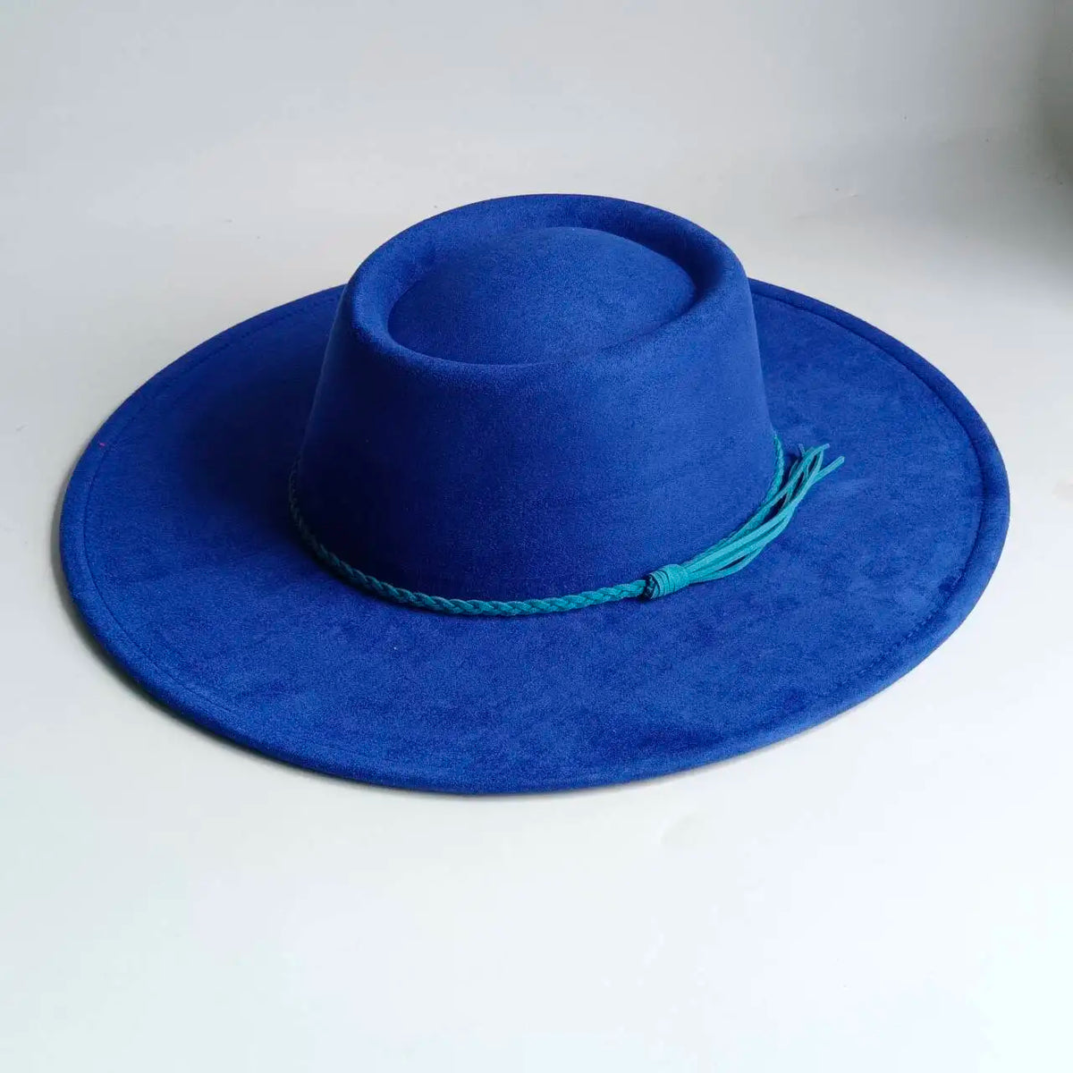 Khaki wide-brim vegan suede fedora hat for women and men, autumn and winter felt style