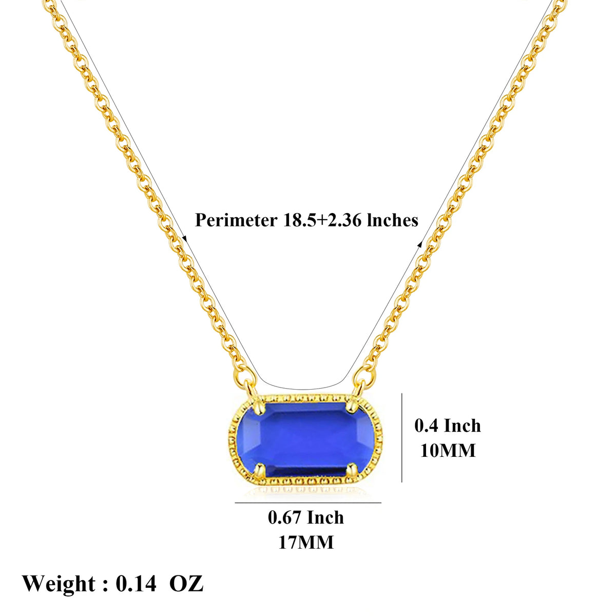 Women's vintage birthstone necklace with stainless steel pendant by HSF Marketplace