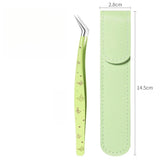 High precision stainless steel eyelash tweezer with leather case by HSF Marketplace