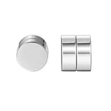 Crystal magnetic ear stud clip earrings, round zircon non-piercing jewelry for men and women by HSF Marketplace