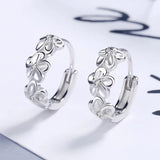 925 sterling silver hoop earrings with flower design for women, HSF Marketplace jewelry