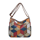 Women's vintage crossbody handbag with multiple pockets, stylish retro design, and shoulder strap, ideal for daily fashion.