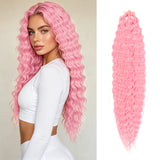 30inch Ocean Wave Synthetic Crochet Hair Extensions 3pcs/set Deep Wave Long Crochet Hair for Women Girls Daily Party Holiday