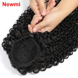 Kinky curly Brazilian virgin Remy human hair drawstring clip-in ponytail extension for women