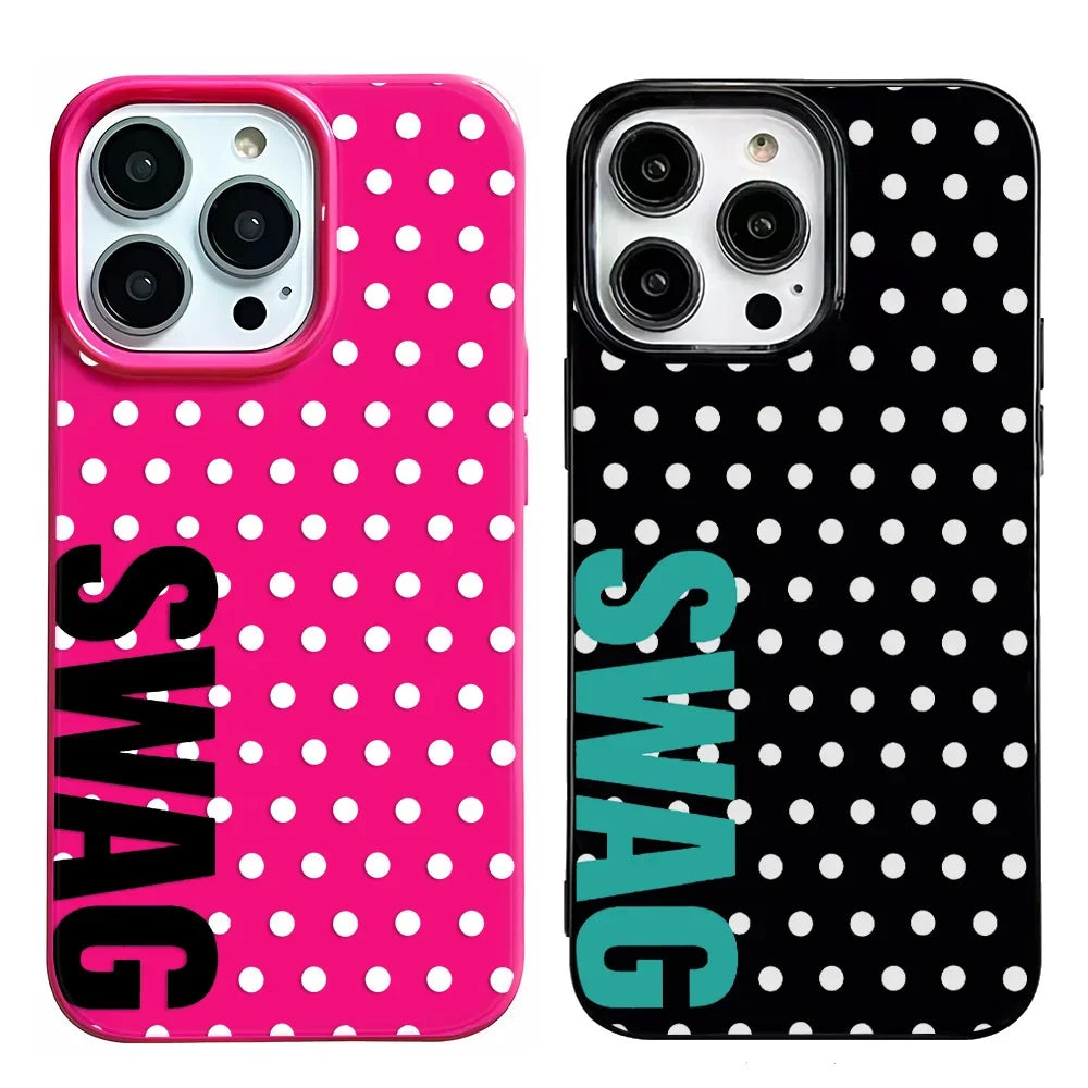 Polka dot shockproof phone case for iPhone 11–17 by HSF Marketplace