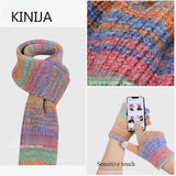 Gradient color knitted hat, scarf, and gloves set for women by HSF Marketplace