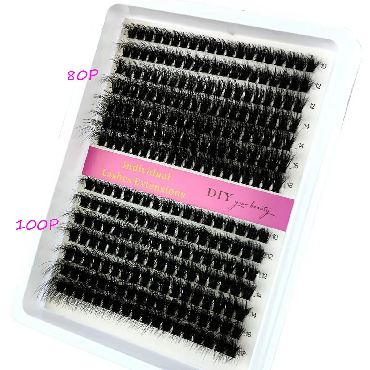 New 60D+80D+100D Fluffy Mink Eyelashes Segmented Natural Eyelash Extension 10-20mm Mix Individual Eyelash Cluster Makeup Lashes