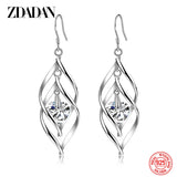 Sterling silver crystal long dangle earrings for women by HSF Marketplace