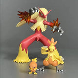 Torchic, Combusken and Blaziken evolutionary group PVC anime figure statue set collectible model toys