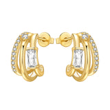 Orstarry S925 sterling silver 18k gold classic knot stud earrings for women, close-up jewelry image