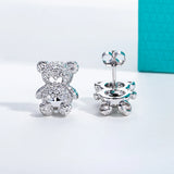 AnuJewel moissanite bear stud earrings in 925 sterling silver with D color VVS1 stones