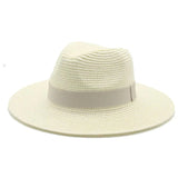 Black ribbon Panama straw hat by HSF Marketplace for women's spring and summer sun protection