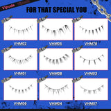 Vipuda Lower Lashes 5 Pairs Clear Band Bottom Lashes Natural Wispy Handmade Under Eye Lashes Extensions Soft Fake Lashes Pack
