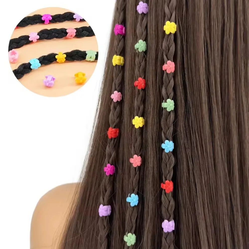 Colorful plastic hair beads and claw clips for braids, 50-piece set by HSF Marketplace