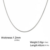 Stainless steel round snake chain necklace for unisex fashion by HSF Marketplace