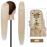 S-noilite straight human hair claw clip ponytail extension in natural black, blonde, and brown shades