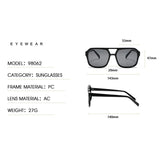 Black and yellow square frame sunglasses with lightweight design and UV protection for men and women.