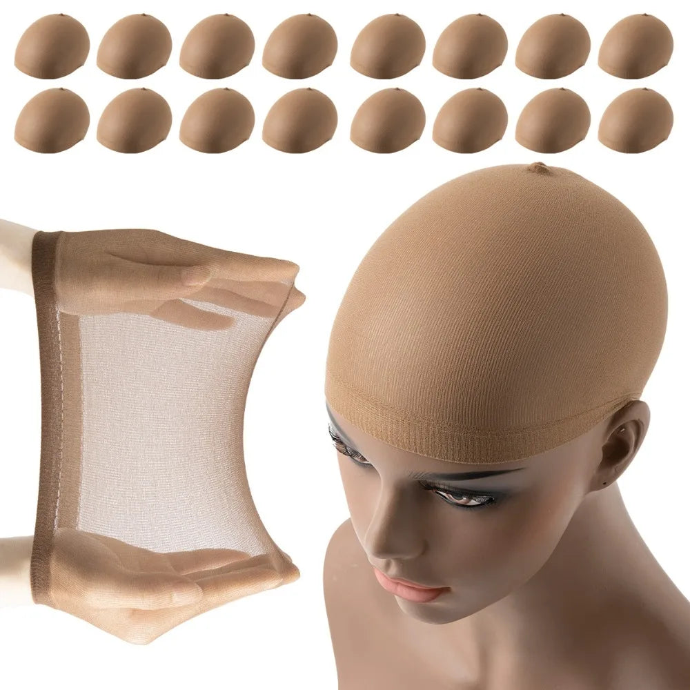 HSF Marketplace stretch mesh wig caps for cosplay and weaving hair, shown in breathable mesh design