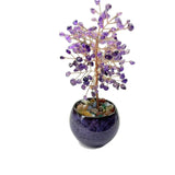 1set Crystal Crushed Stone Amethyst Handmade Crystal Crafts Tree of Life Indoor Decorative Stones for Home Decor Desktop Ornamen
