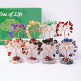 12pcs/box Natural Gemstone Crystal Chakela Lucky Tree With Agate Base Home Office Desk Living Room Crystal Decor Mini Sized Home