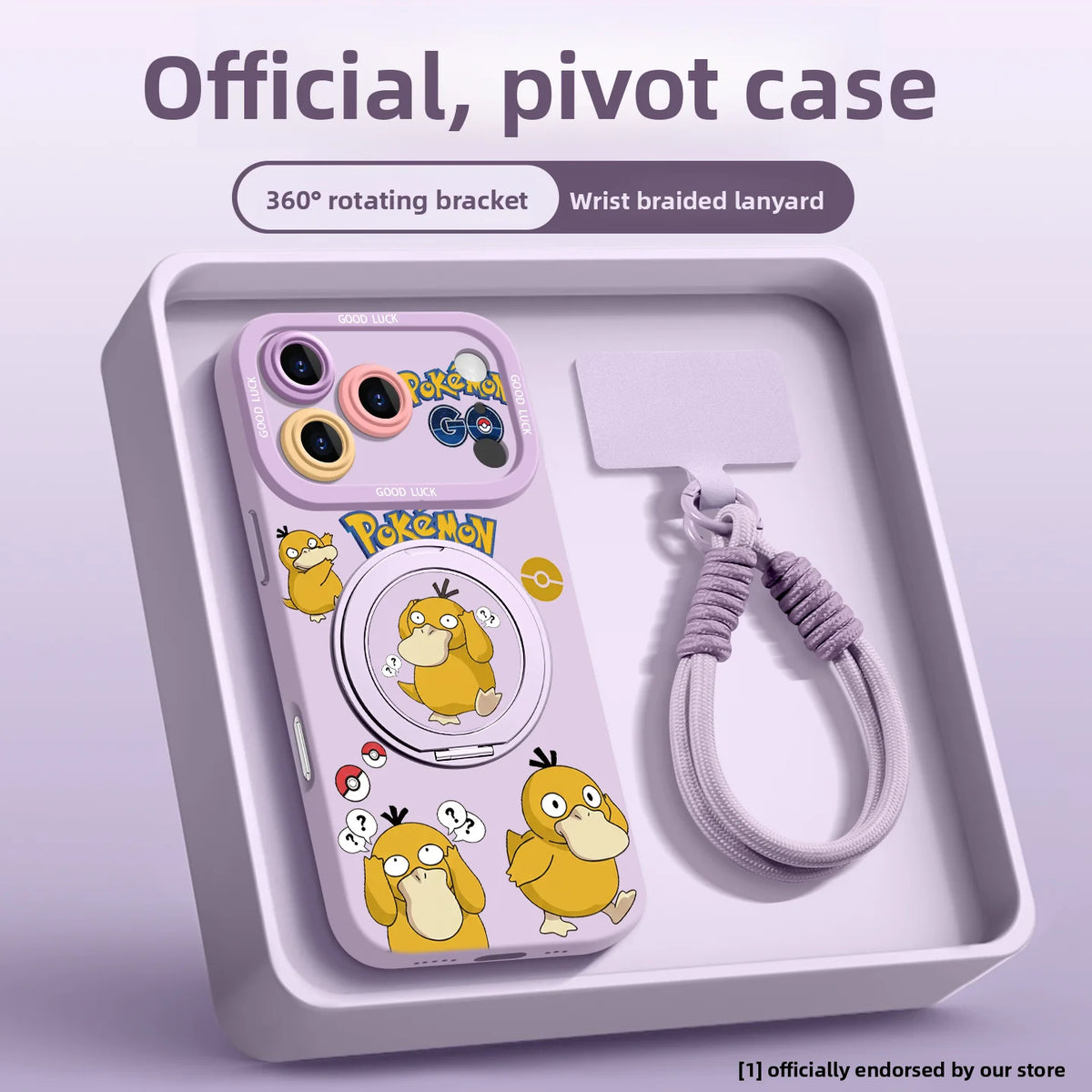 Psyduck iPhone case for 12 to 17 Pro Max, durable silicone phone cover with colorful character design