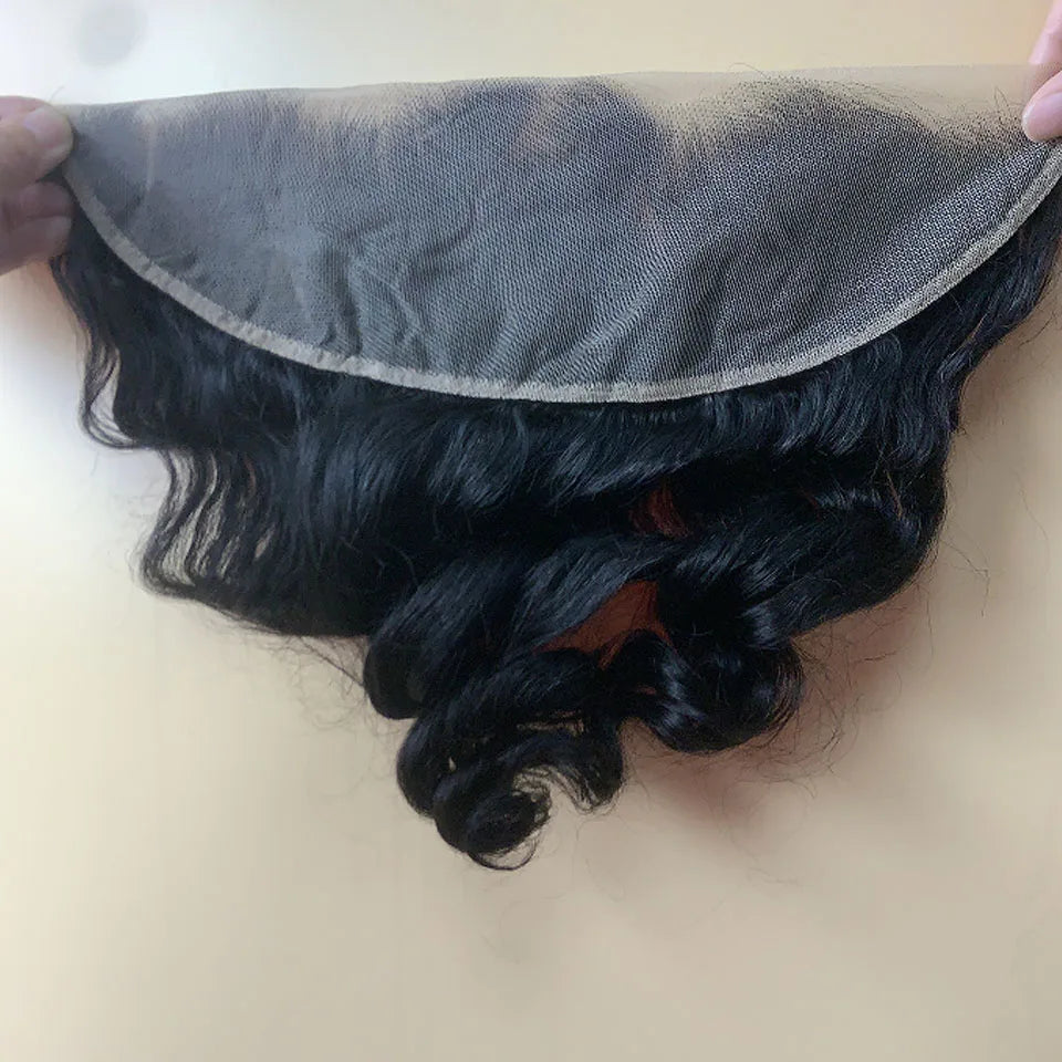 Loose Wave Bundles With HD Lace Frontal 13X4 Indian Virgin Human Hair 3/4 Bundles With Closure Raw Hair 4X4 Closure With Bundles