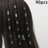 60/90pcs Alloy Hair Jewelry Hair Cuffs For Braids Metal Dreadlock Beads Hair Cuffs Rings Multi Style Braids Accessories