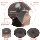 42 Inch 250 Density Deep Wave Human Hair Wigs Curly Brazilian Lace Front Wigs Pre Plucked Natural Black 13X6 Hd Lace Frontal Wig