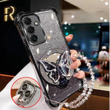 Butterfly mirror crystal bracelet phone case for Samsung Galaxy A Series by HSF Marketplace
