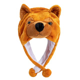 Women's plush 3D animal style winter hat, funny unisex couple cap with mischievous design by HSF Marketplace