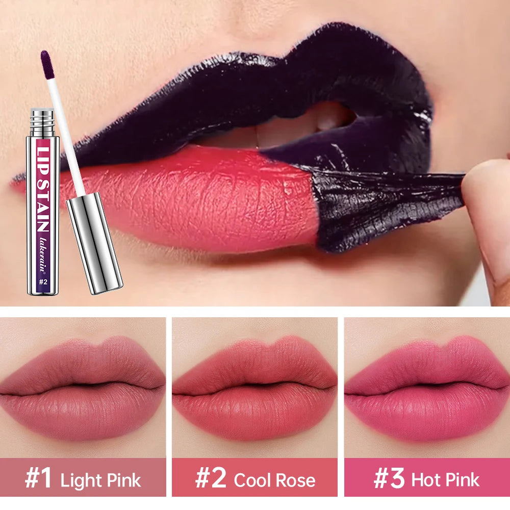 Long-lasting waterproof pink lip stain by HSF Marketplace, peel-off, transfer-proof lip tint with natural finish for women.