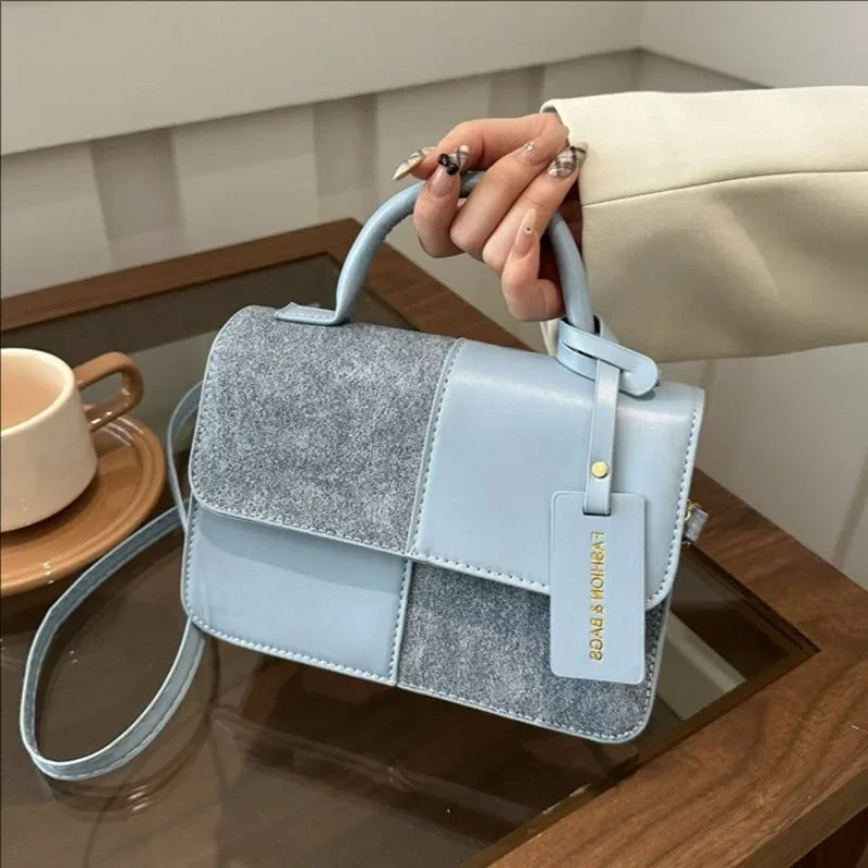 Elegant women's crossbody handbag with geometric pattern, snap closure, designed for everyday style and fashion lovers.