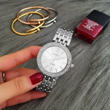 Contena Brand Luxury Women's Watch Fashion Rhinestones Stainless Steel Quartz Watch Simple Elegant Ladies Watch Reloj Mujer