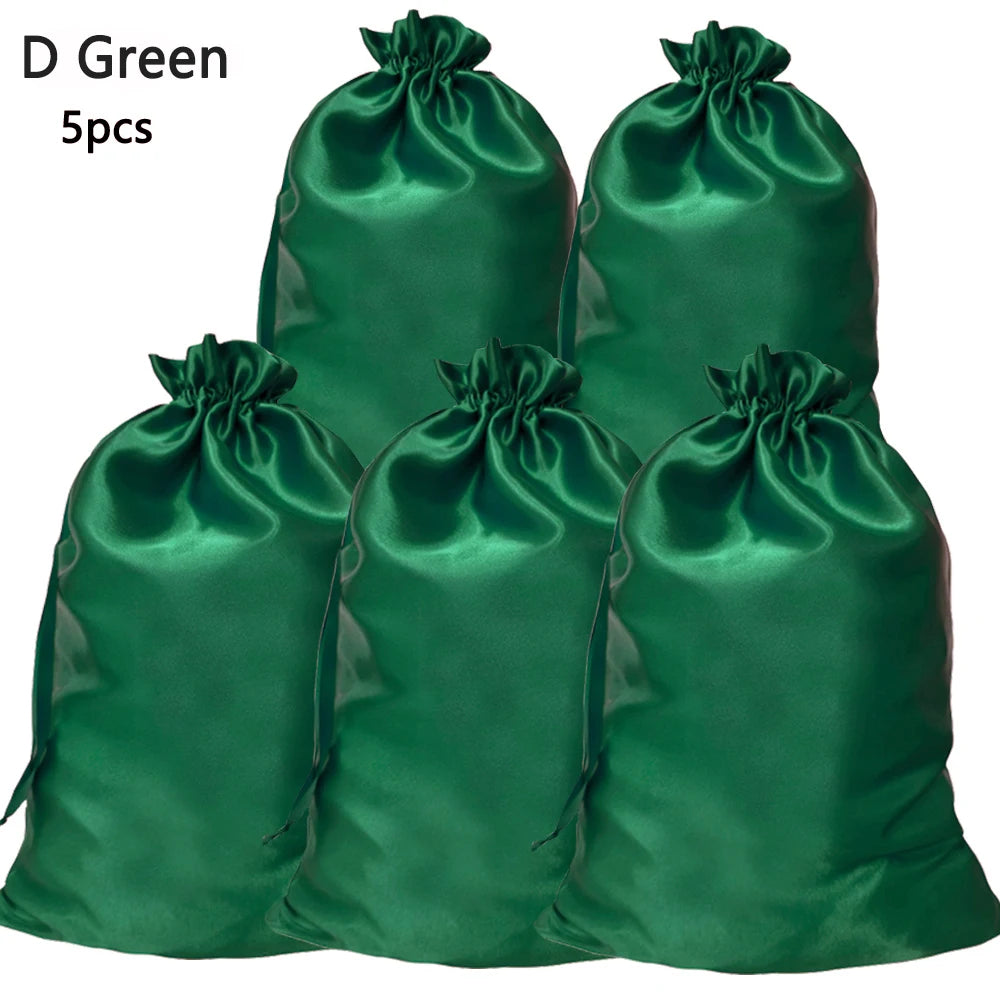 1/5pcs Satin Bags for Packaging Hair Extensions, Bundles, Wigs Soft Silk Pouches With Drawstring for Hair Tools Storage Bags