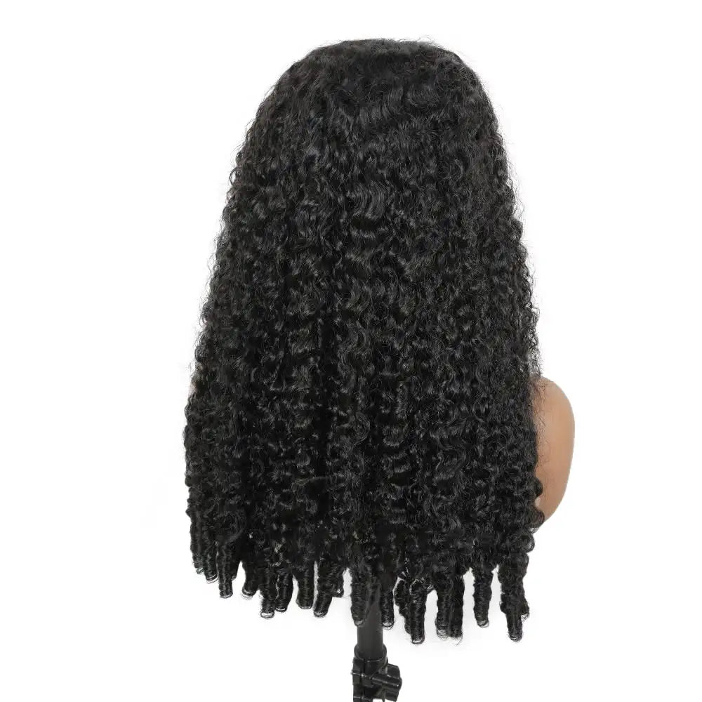 32-inch Burmese curly headband wig, 250% density Brazilian human hair in natural color by HSF Marketplace