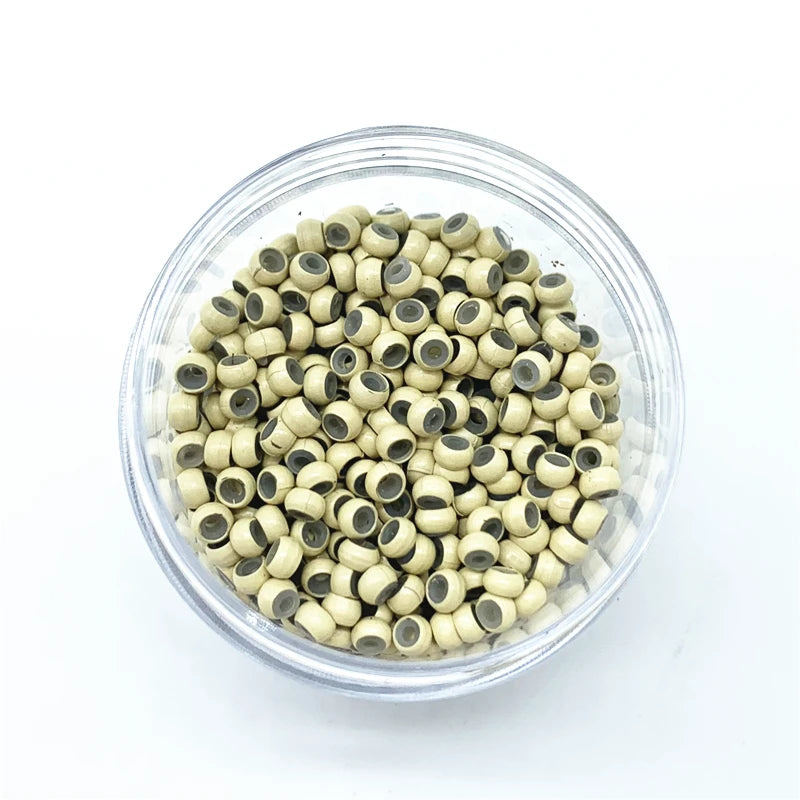 500 Pcs 3.0mm Silicone Lined Beads Nano Beads for Hair Extensions Copper Nano Ring for Nano Tip Extension
