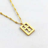 S925 pure silver gold cross pendant necklace with diamond inlay, personalized classic jewelry for men and women.