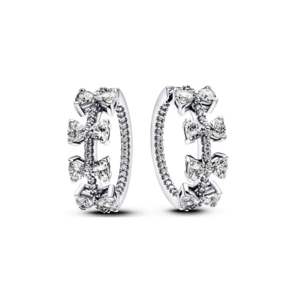 925 silver butterfly square heart-shaped earrings by HSF Marketplace, delicate women’s jewelry gift for European women