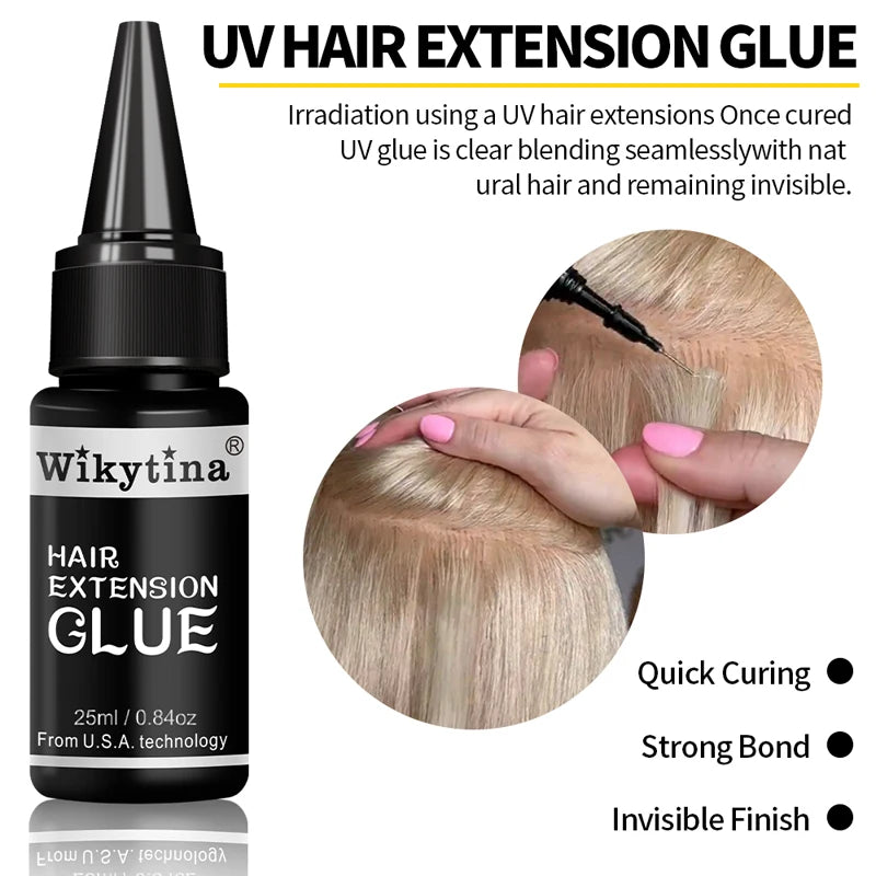 Professional hair extensions kit with UV light glue and styling tools by HSF Marketplace