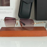 Luxury women's and men's frameless titanium sunglasses by HSF Marketplace, stylish sunshade for holiday travel and beach outings.