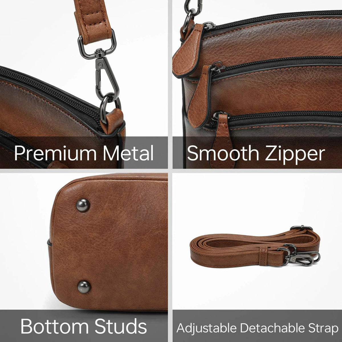 Women's shoulder bag with adjustable strap, multi-pocket crossbody purse by HSF Marketplace, showing the stylish, functional design.