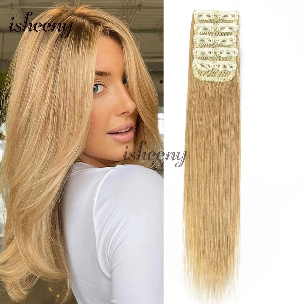 Invisible clip-in real human hair extensions, 5-piece pack with mini clips, Remy hair for women, 12–18 inch