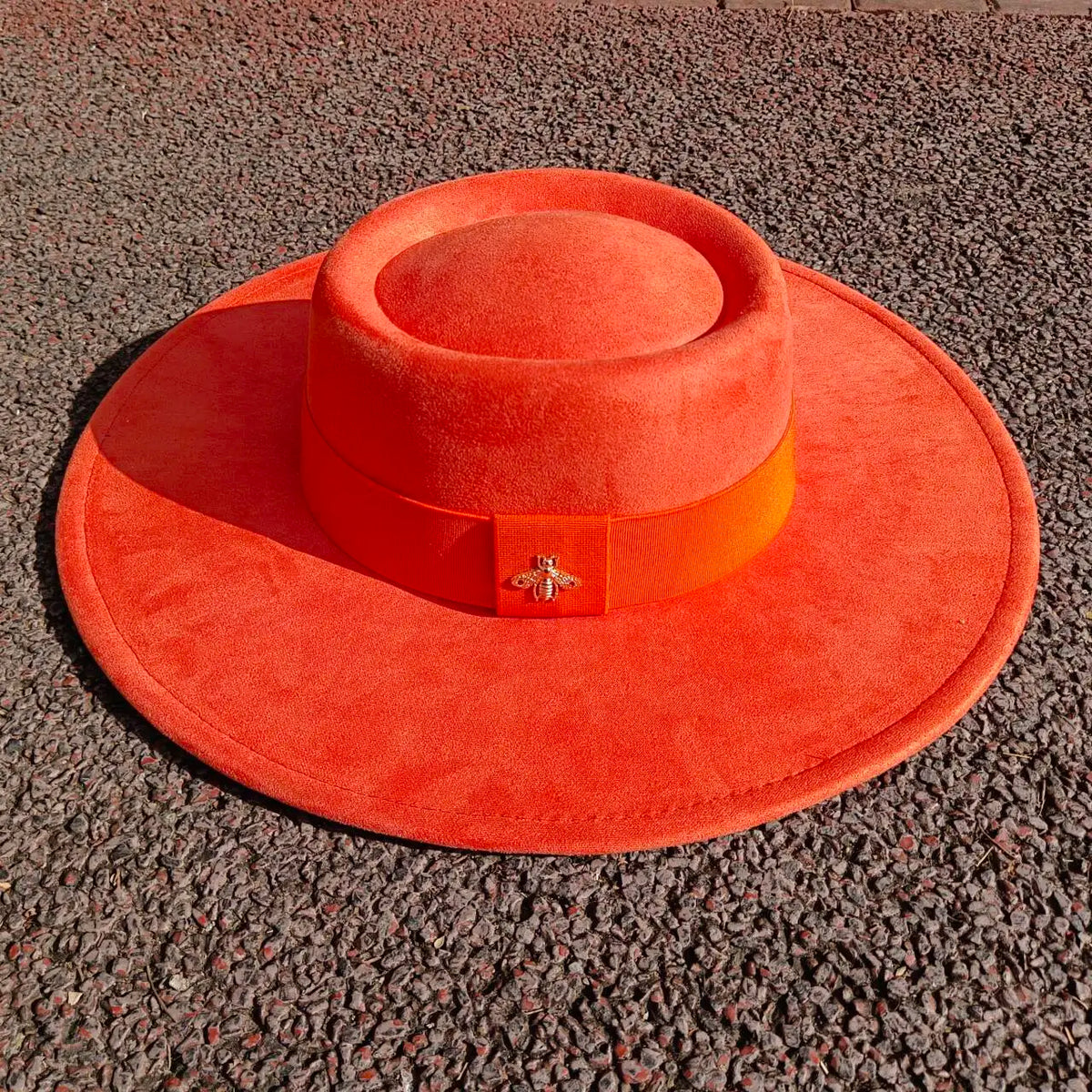Wide brim vegan suede fedora hat in a classic style for women and men
